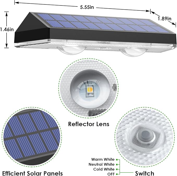 Solar Fence Lights Outdoor Waterproof LED - Image 5