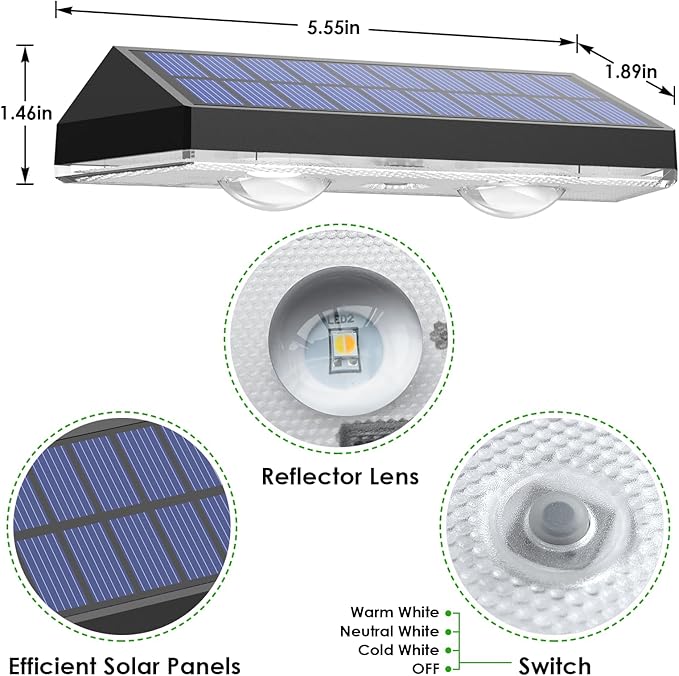 Solar Fence Lights Outdoor - Image 2