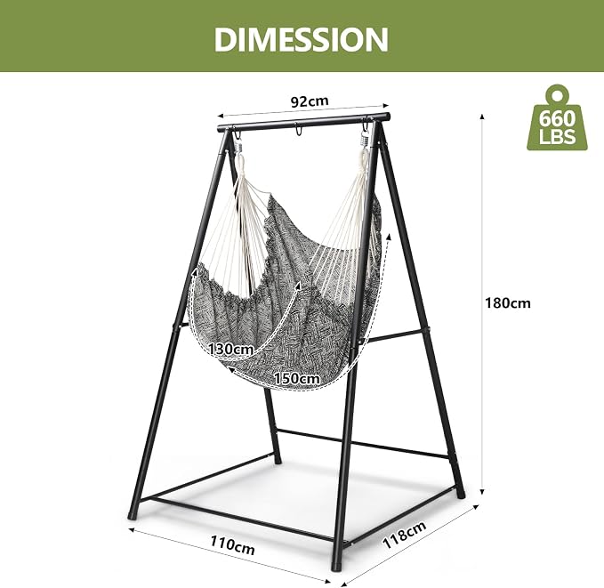 ONCLOUD 660LBS Heavy Duty Hammock Chair Stand, Universal Hanging Chair Stand - Image 8