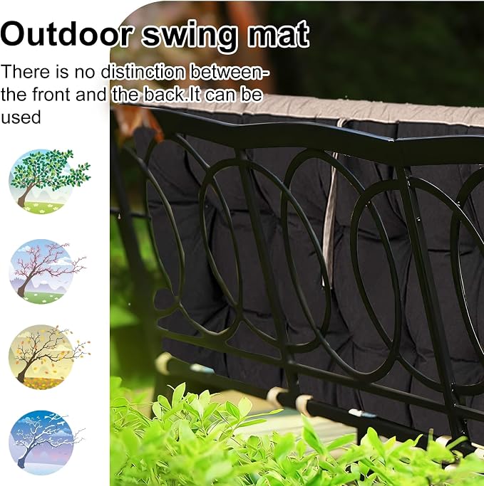 Waterproof Porch Swing Cushion Replacement, 2–3 Seat Swing Seat Cushion - Image 4