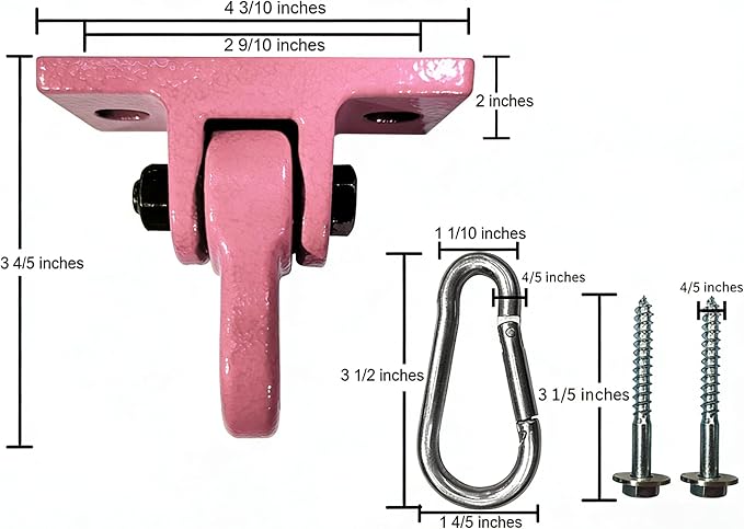Heavy Duty Pink Swing Hangers Screws Bolts Included Over 5000 lb Capacity - Image 3
