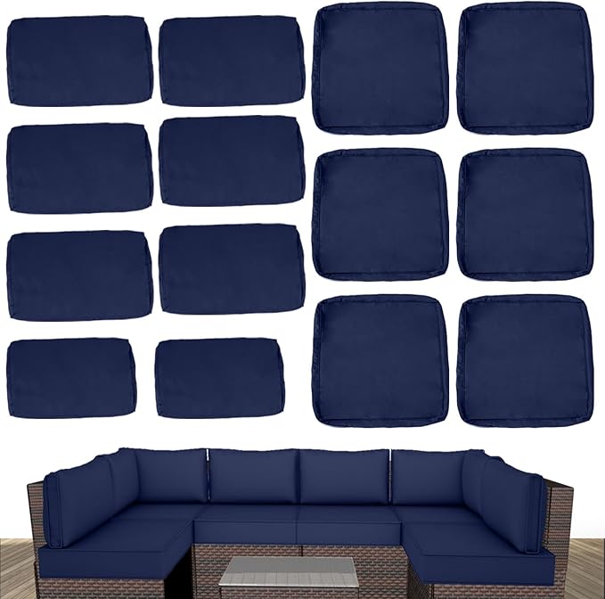 Outdoor Cushion Covers for Patio Furniture, Patio Cushion Covers Replacement by SpaceHop