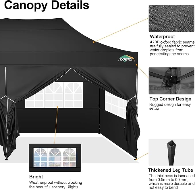 COBIZI 10x20 Pop up Canopy Tent 10x20 Canopy - Image 5
