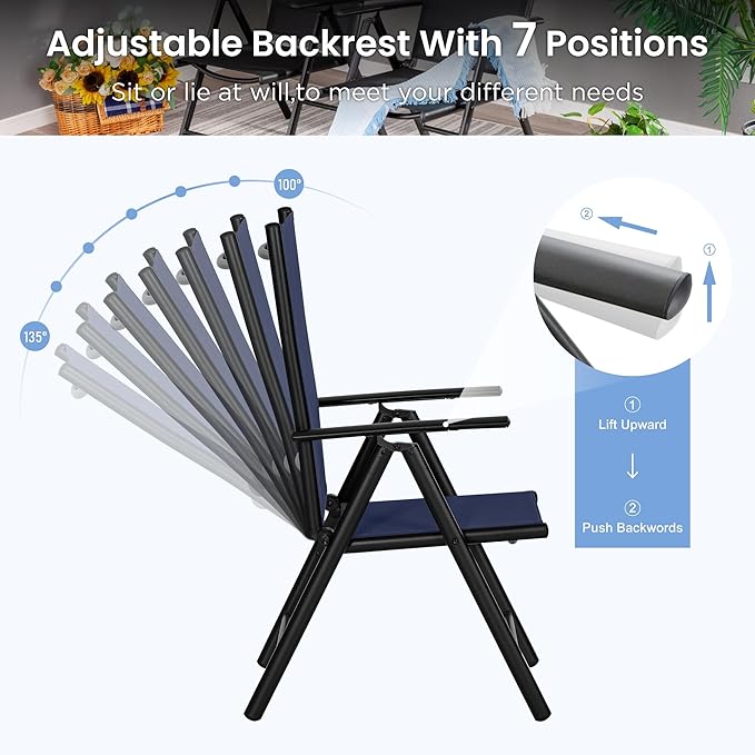 PHI VILLA 5 Pcs Outdoor Patio Dining Set - Image 3