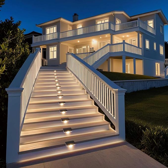 Solar Stair Lights Outdoor Waterproof, 8 Pack Solar Step Lights - Image 5