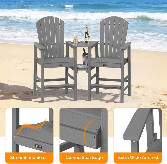VINGLI Tall Adirondack Chairs Set of 2 - Image 3