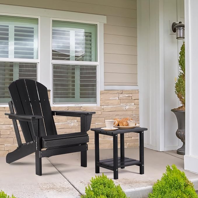 Adirondack Outdoor Side Table, 2-Tier Sturdy Patio End Table Weather Resistant - Image 7