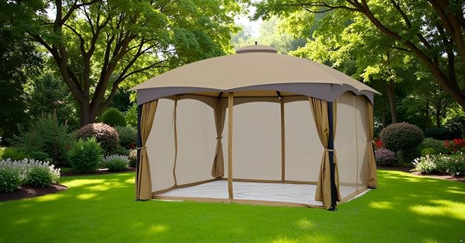APEX GARDEN 10 Ft. x 12 Ft. Gazebo Replacement Mosquito Netting - Image 8