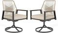 Patio Wicker Swivel Chair Sets of 2, Outdoor Dining Chairs by MIXPATIO