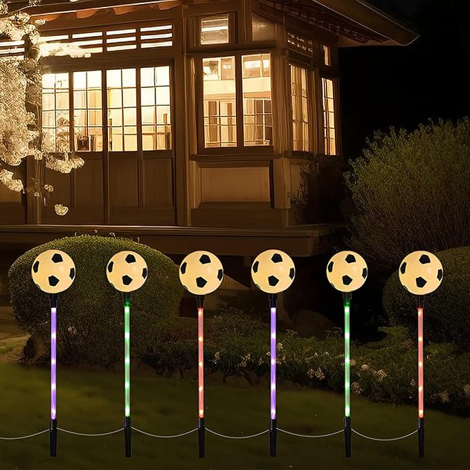 Battery Powered Garden Sports Ball Theme Party Stake Lights Soccer Football LED - Image 2