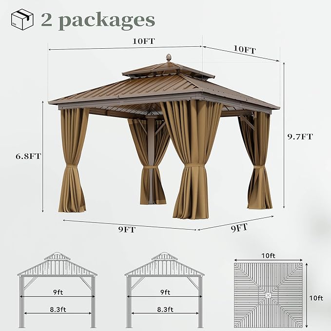 YITAHOME 10x10ft Hardtop Gazebo - Image 6