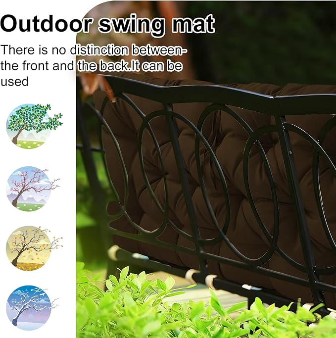 Waterproof Porch Swing Cushion Replacement, 2–3 Seat Swing Seat Cushion - Image 4
