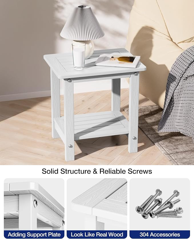 YEFU Outdoor Side Table for Patio: 16" HIPS Weather - Image 6
