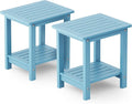 YEFU Outdoor Side Table for Patio: 16" HIPS Weather by YEFU