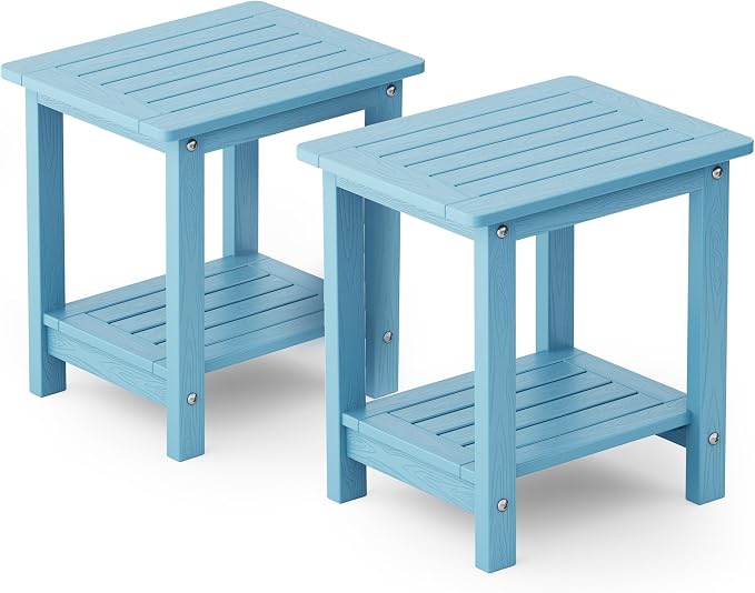 YEFU Outdoor Side Table for Patio: 16" HIPS Weather by YEFU