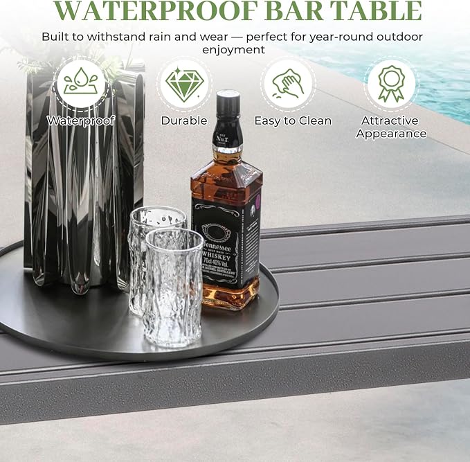Outdoor Patio Counter Height Bar Table - Image 3