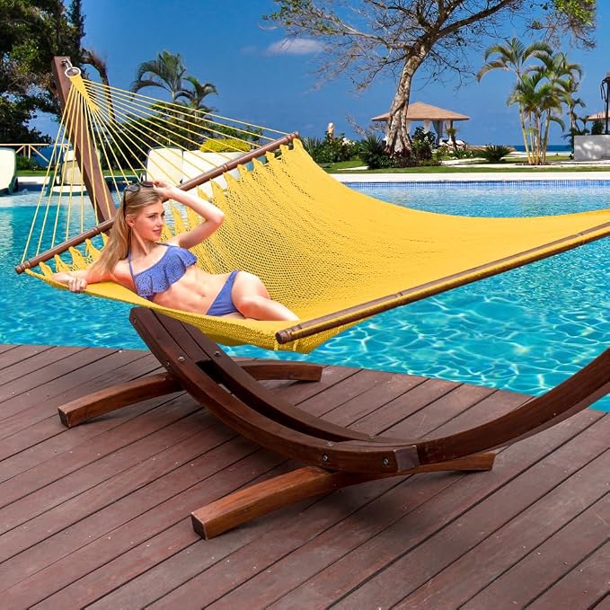 Lazy Daze Hammocks 10.5 FT Double 2 Person Caribbean Rope Hammock, Hand Woven - Image 9