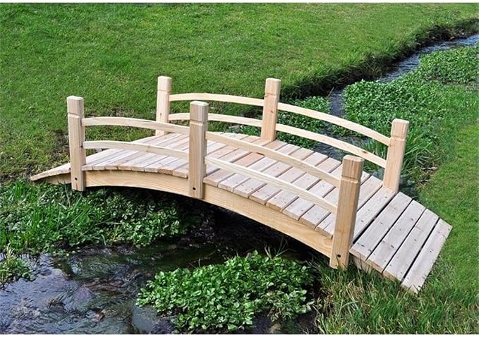 Pemberly Row Cedar Wood Garden Bridge, 73 in Length, Handcrafted - Image 4