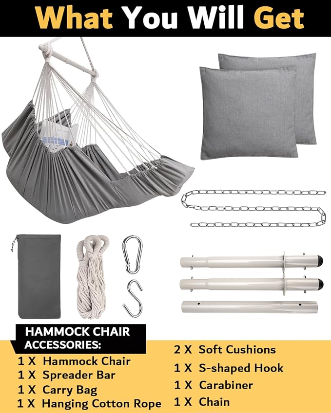 Miztli Hammock Chair Hanging Chair Swing - Image 6