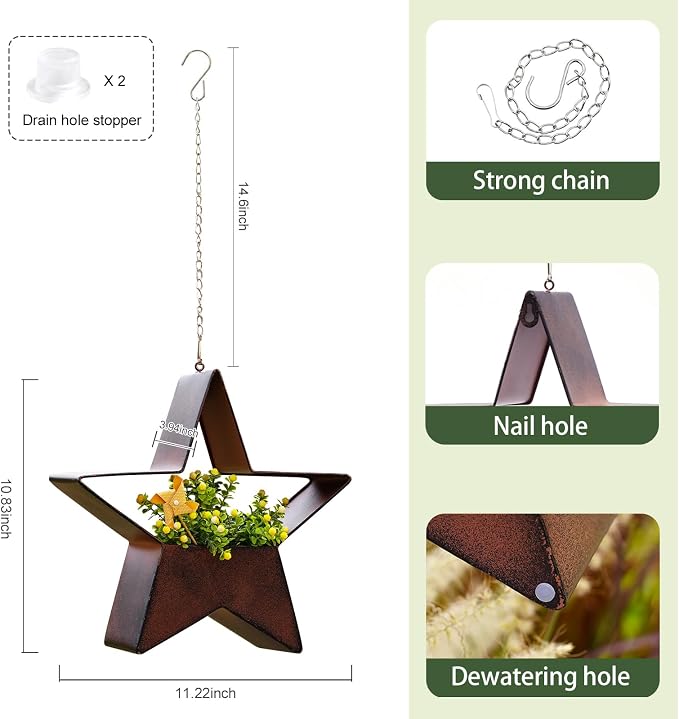 Metal Hanging Planters for Indoor & Outdoor Plants - Image 2