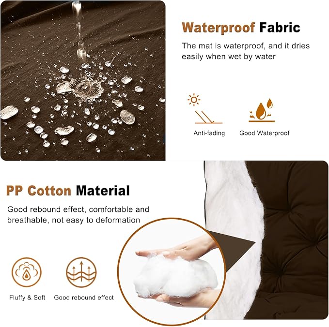 2-3 Seat Swing Replacement Cushion, Outdoor Bench Cushions - Image 3
