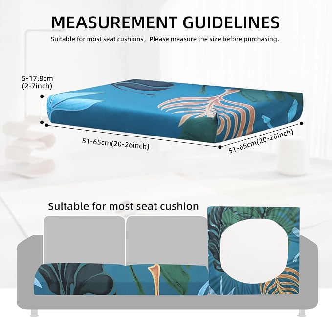 8Pcs Outdoor Cushion Covers, Patio Cushion Covers, Stretch Elastic Slipcovers - Image 2
