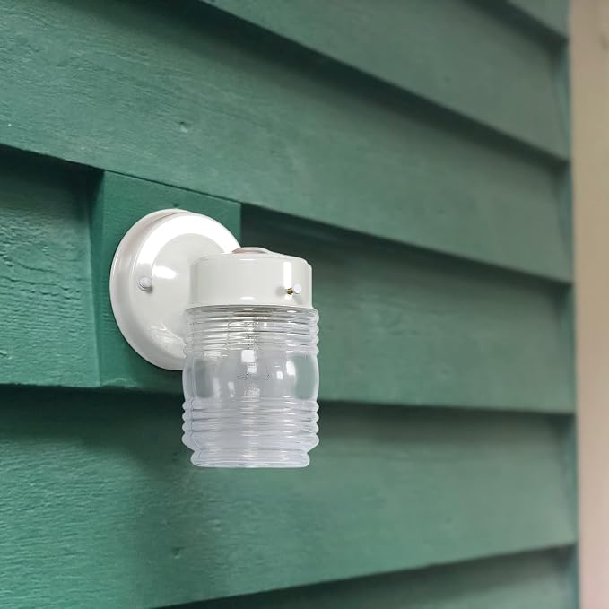 Design House Jelly Jar 1-Light Outdoor Wall Light - Image 7