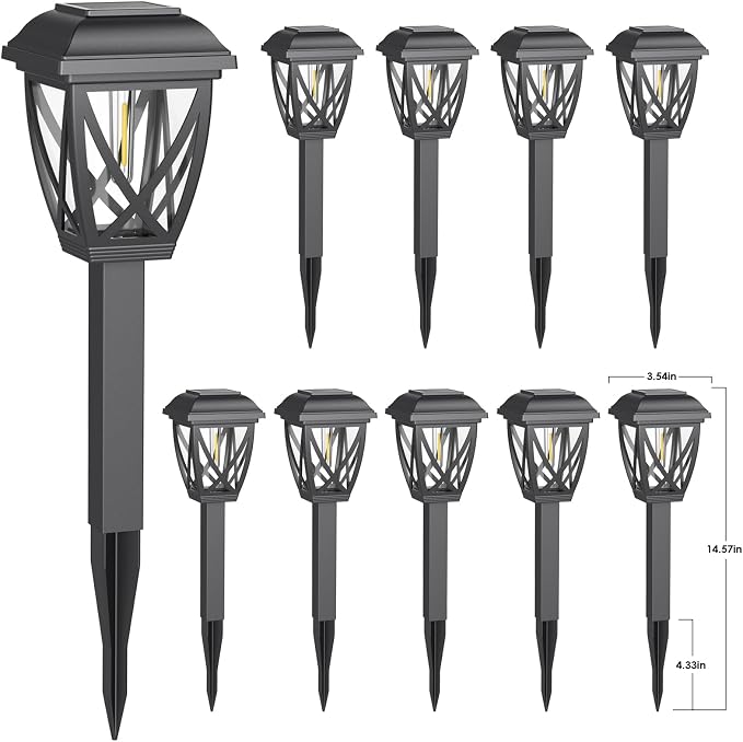 Derynome Solar Lights Outdoor, 10 Pack Waterproof Solar Pathway Lights - Image 8