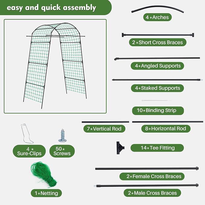 DOEWORKS 86 Inch Tall Garden Arch Trellis - Image 7