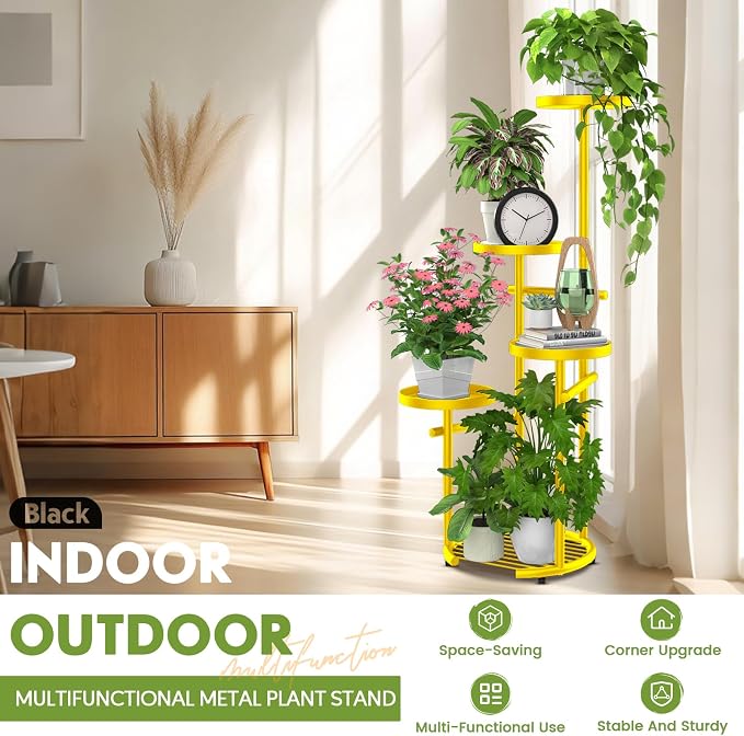 TOSKING 5 Tier Metal Plant Stand Indoor， Plant Shelf, Corner Shelf Flower Pot - Image 9