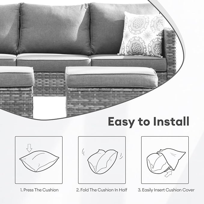 ovios Patio Cushion Covers, Waterproof Cushion Cover - Image 4