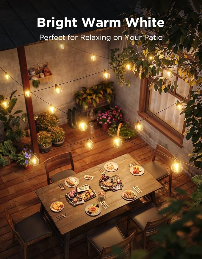 Govee Outdoor Clear Bulb String Lights, 48ft RGBWIC Outdoor String Lights - Image 6
