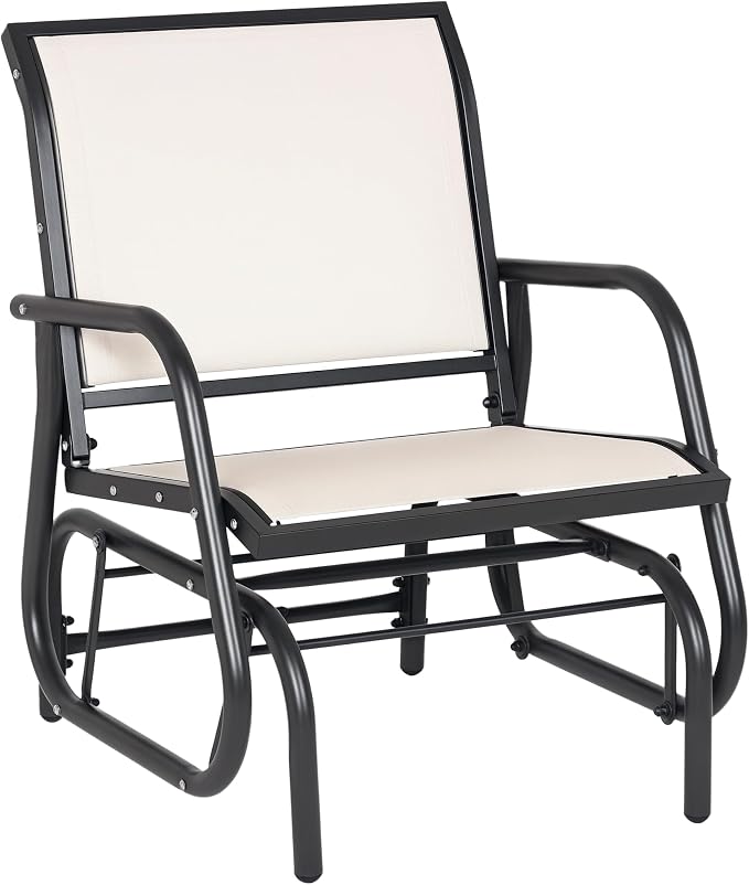 Outsunny Porch Glider, Metal Frame Swing Glider Chair by Outsunny