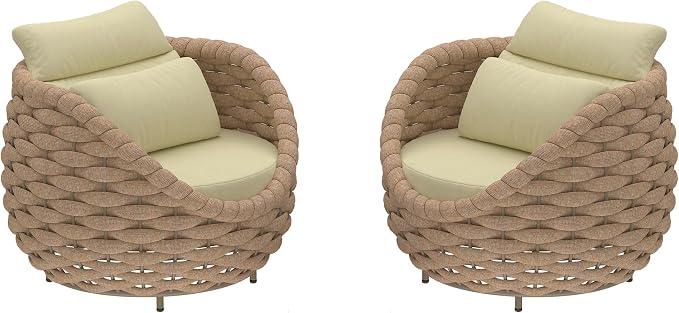 TWT 6 Pieces Patio Sofas, All-Weather Teslin Rope Balcony Furniture - Image 5