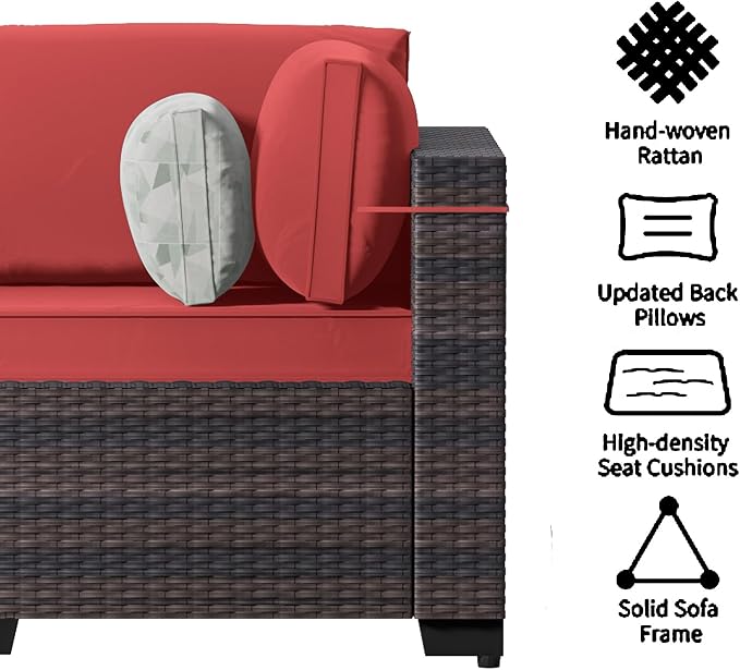 Outdoor Terrace Furniture Set, 15 Piece Outdoor Furniture Set, - Image 4