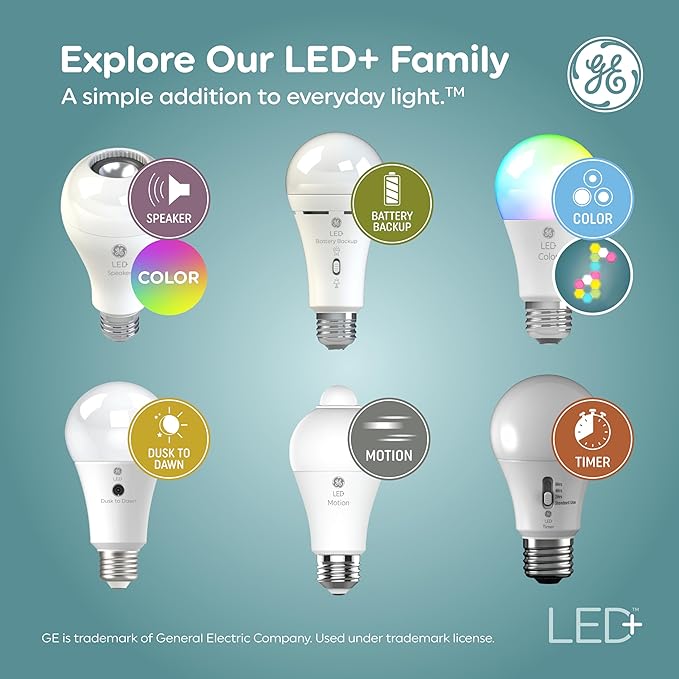 GE LED+ Dusk to Dawn A19 LED Light Bulbs, Automatic On/Off Outdoor Light - Image 6
