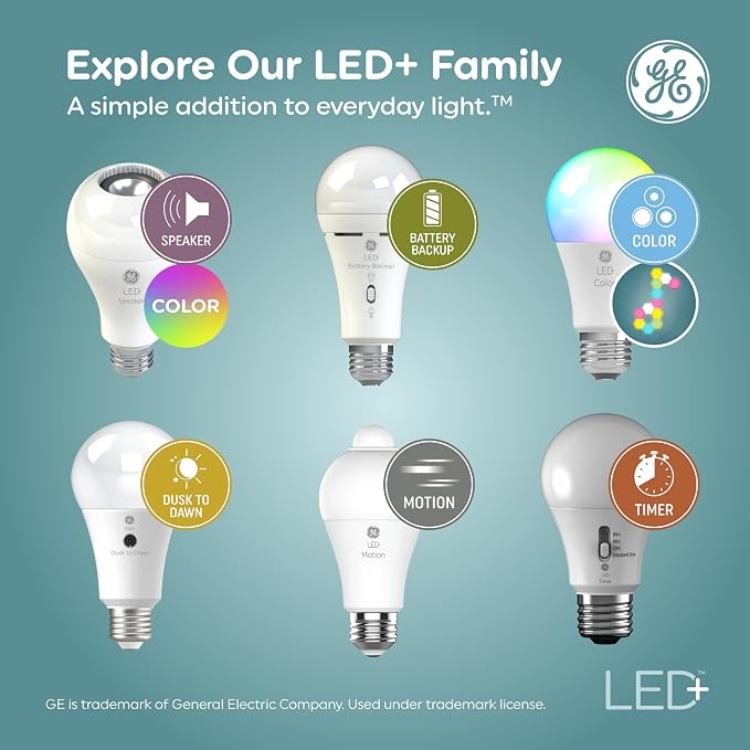 GE LED+ Motion Sensor LED Light Bulbs, PAR38 Outdoor Security Floodlights - Image 7