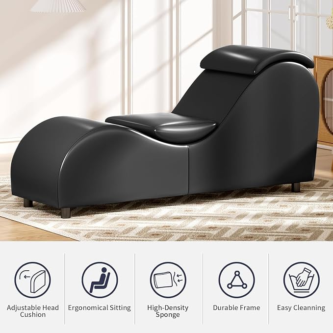 ijuicy Yoga Chair for Adults, Faux Leather Chaise Lounge - Image 5