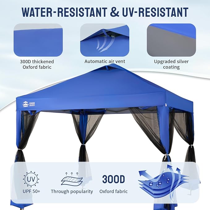CROWN SHADES Gazebo 10x10 Pop Up Canopy - Image 5