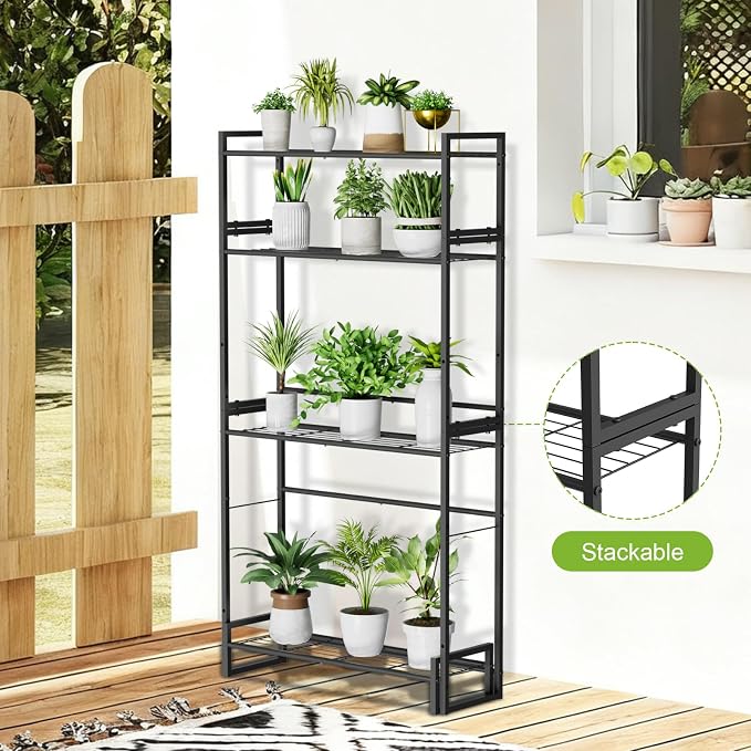 Plant Stand, 4 Tier Stackable Tiered Plant Stand, Scalable Heavy Duty Tall - Image 4