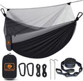 Camping Hammock with Net, Travel Portable Lightweight Hammocks with Tree Straps by QEVOOON