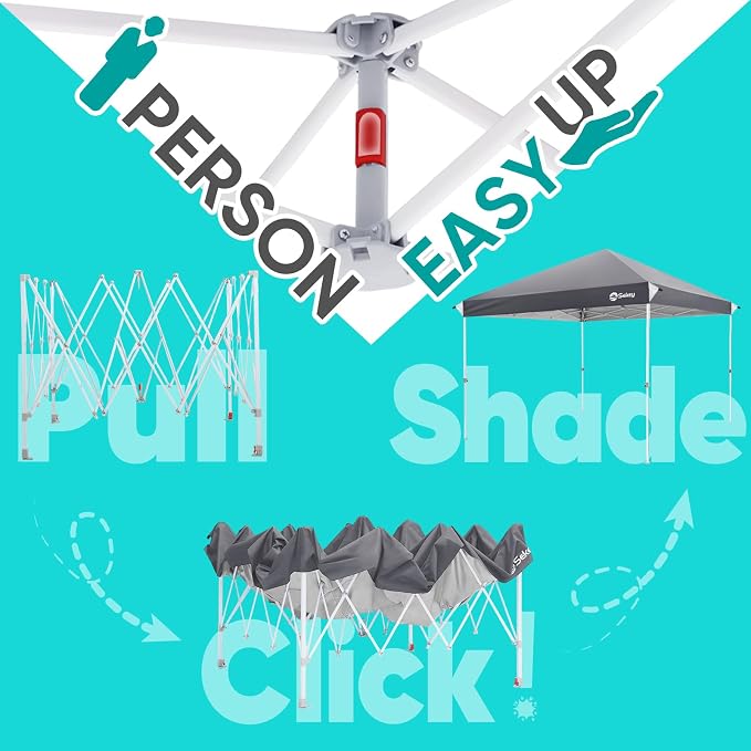 Sekey 10x10 Pop Up Canopy with One Push Setup-Easy Up Canopy with 99% UV - Image 2