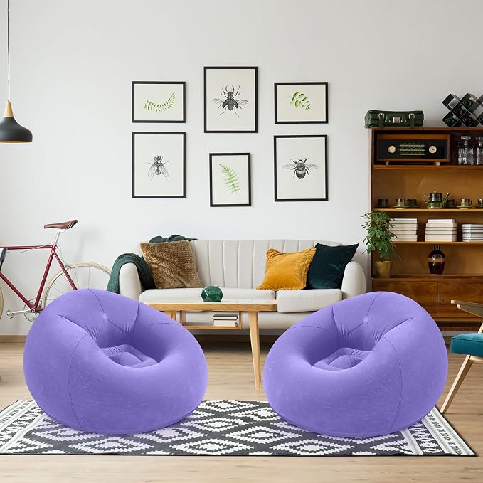 Realspring Inflatable Bean Bag Chairs Outdoor Blow up Camping Chairs Inflatable - Image 2