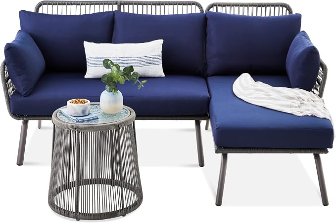 Best Choice Products Outdoor Rope Woven Sectional Patio Furniture L-Shaped by BestChoiceProducts