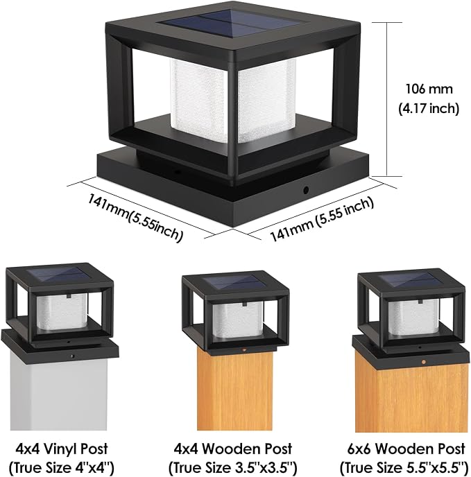 Mlambert 8 Pack Solar Post Lights Outdoor, Waterproof Fence Cap - Image 5