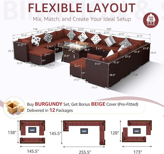 NICESOUL 15 Piece Outdoor Sectional - Image 6