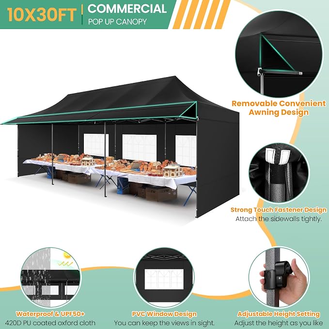 COBIZI 10x30 Pop Up Canopy Tent - Image 5