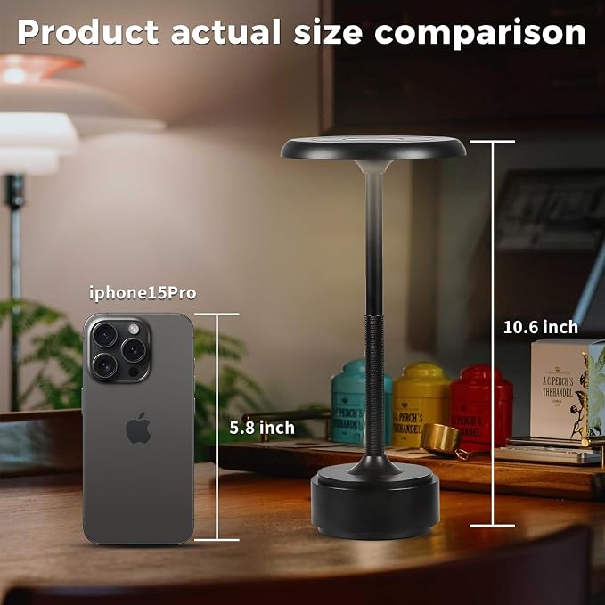 5200mAh Rechargeable Cordless LED Table Lamps Touch Sensor Light, 3-Levels - Image 2