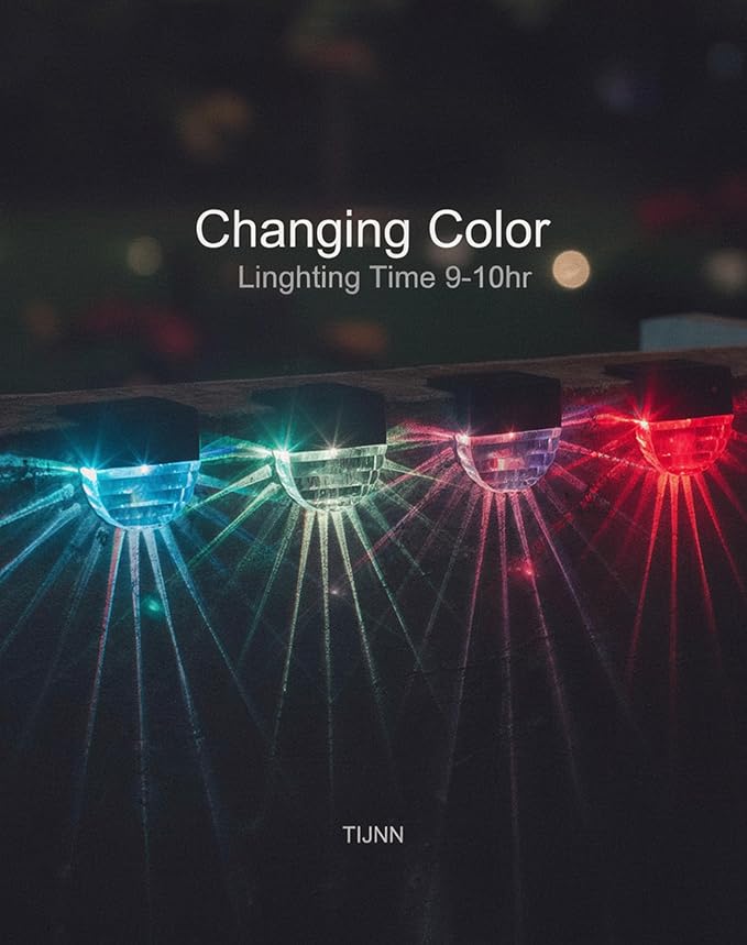 TIJNN Solar Deck Lights Outdoor, Fence Lights Waterproof Led Lights - Image 2
