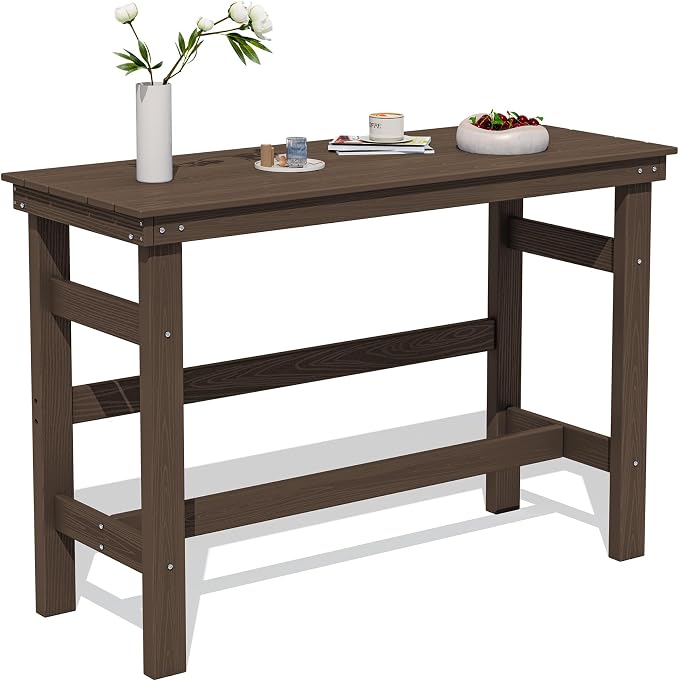 SERWALL 41" Outdoor Bar Table, HDPE Patio Bar Counter Height Table, All Weather by SERWALL
